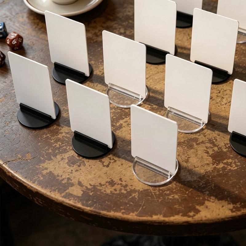 100Pcs Business Card Holder Stand Round Plastic Card Holder Stand For Table Game And Photo Display Enduring