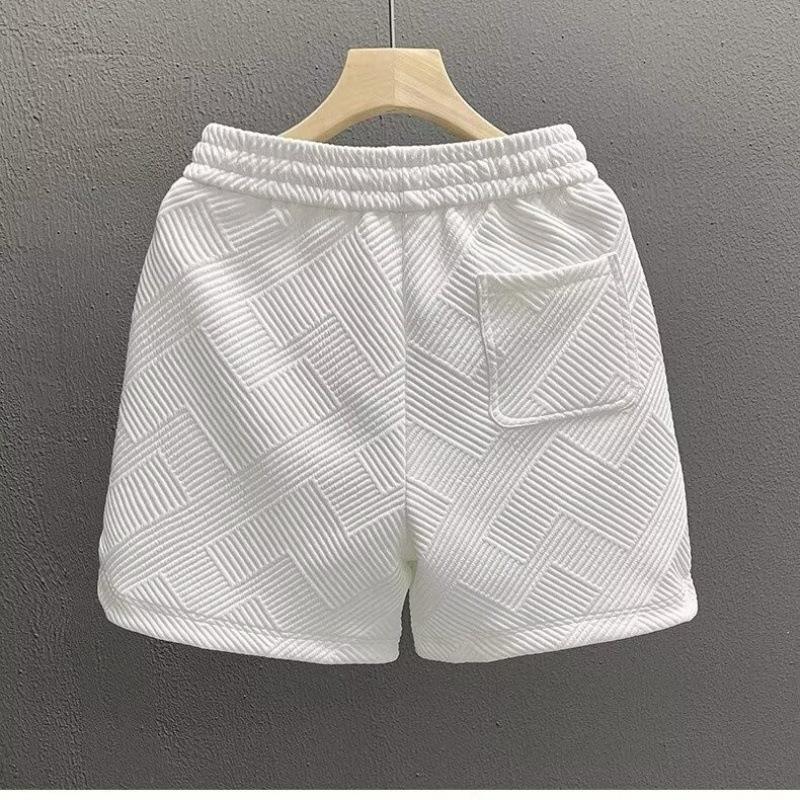 

Мужские модные шорты с белым ромбовидным узором - Летняя домашняя одежда XXL белый