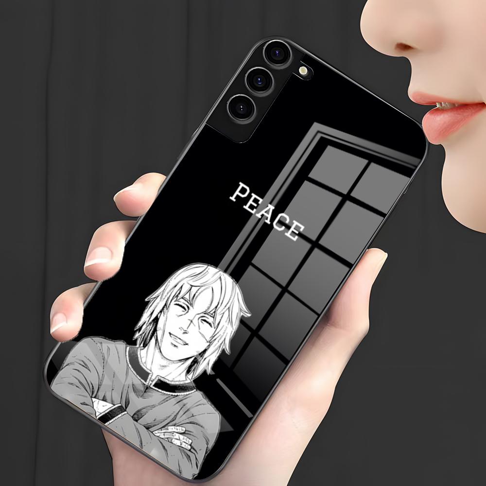 Black Vinland Saga Phone Case For Samsung S26 S25 Plus S20 S20 Plus S22 Ultra S23 FE S21 Plus S21 Ultra Glass Cover