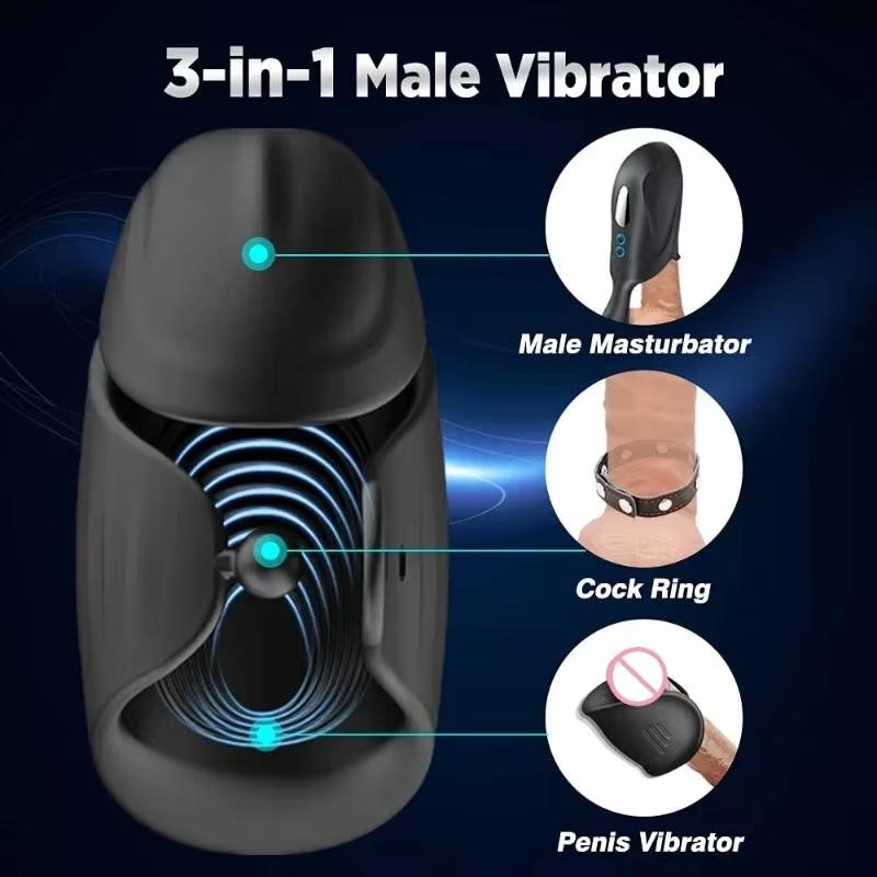 2025 New Bluetooth Penis Vibrator for Men Masturbator Cup Penis Delay Trainer Sex Machine Glans Massager Male Masturbate Vibrator Sex Toy