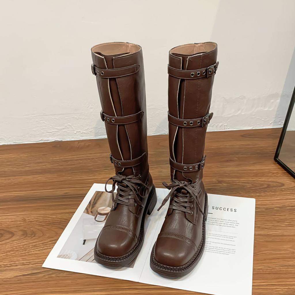 Grape mother winter new long knight boots women's trend small thick-soled heightening boots comfortable soft sole not tired feet