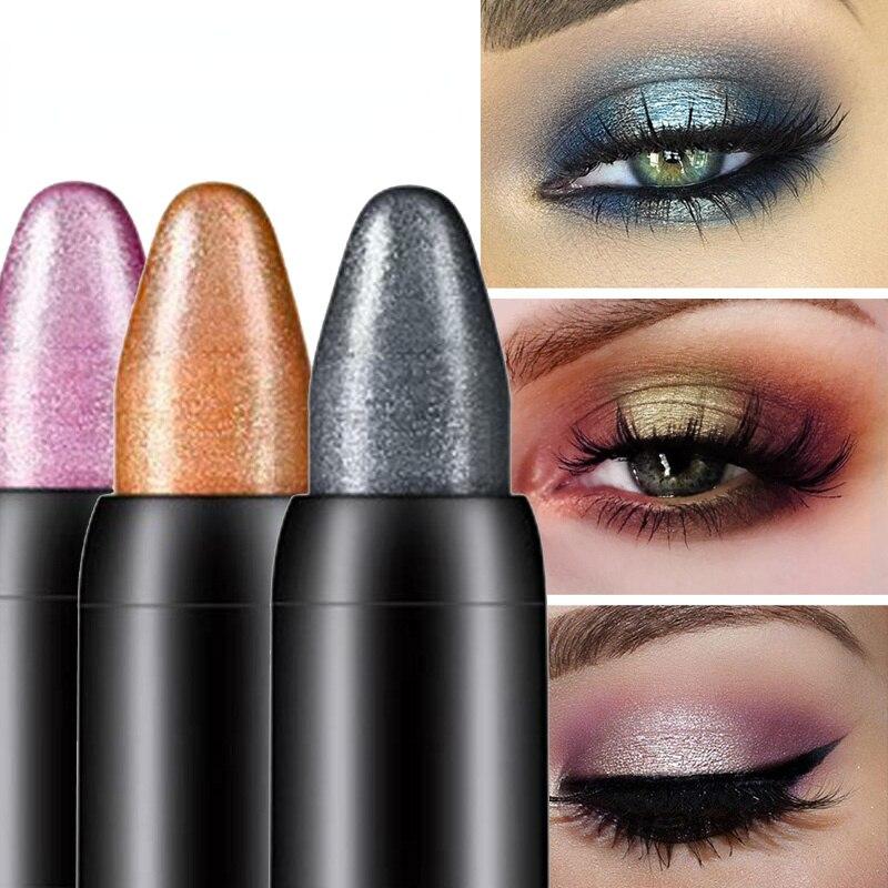 Matita Penna Gel Ombretto Impermeabile Perlescente Lucida per Occhi da Donna, Eyeliner, Stick Illuminante, Gel Eyeliner