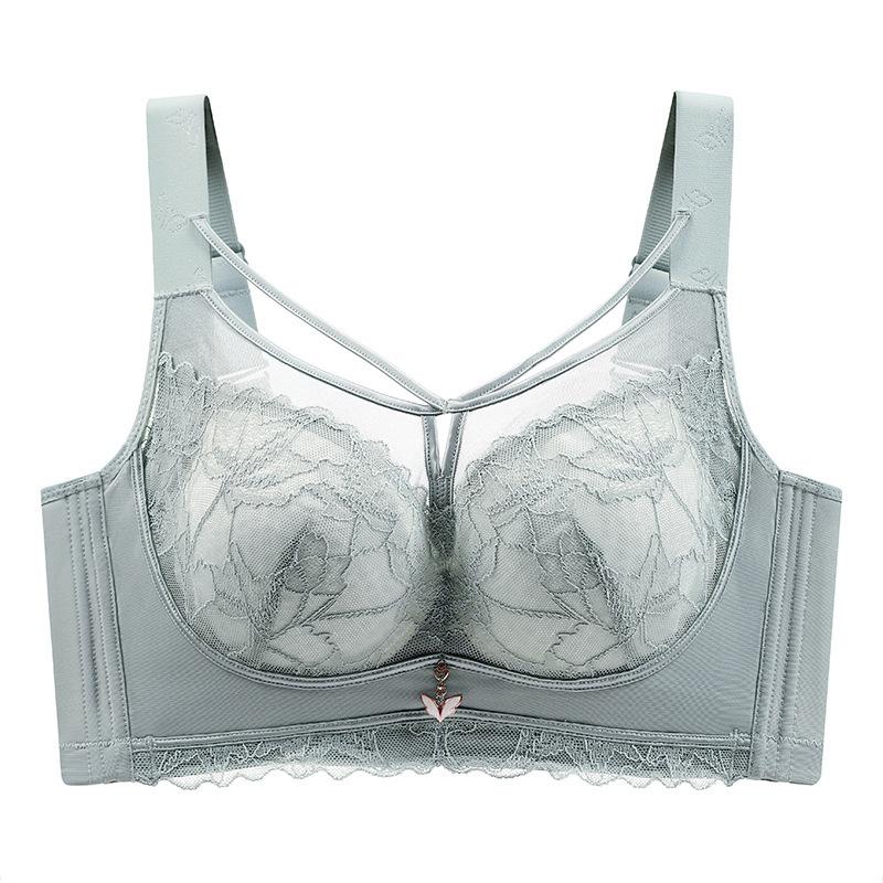 Women's Full Cup Bra Without Steel Ring Women's Gathering Adjustment Lace Collection Accessory Bra