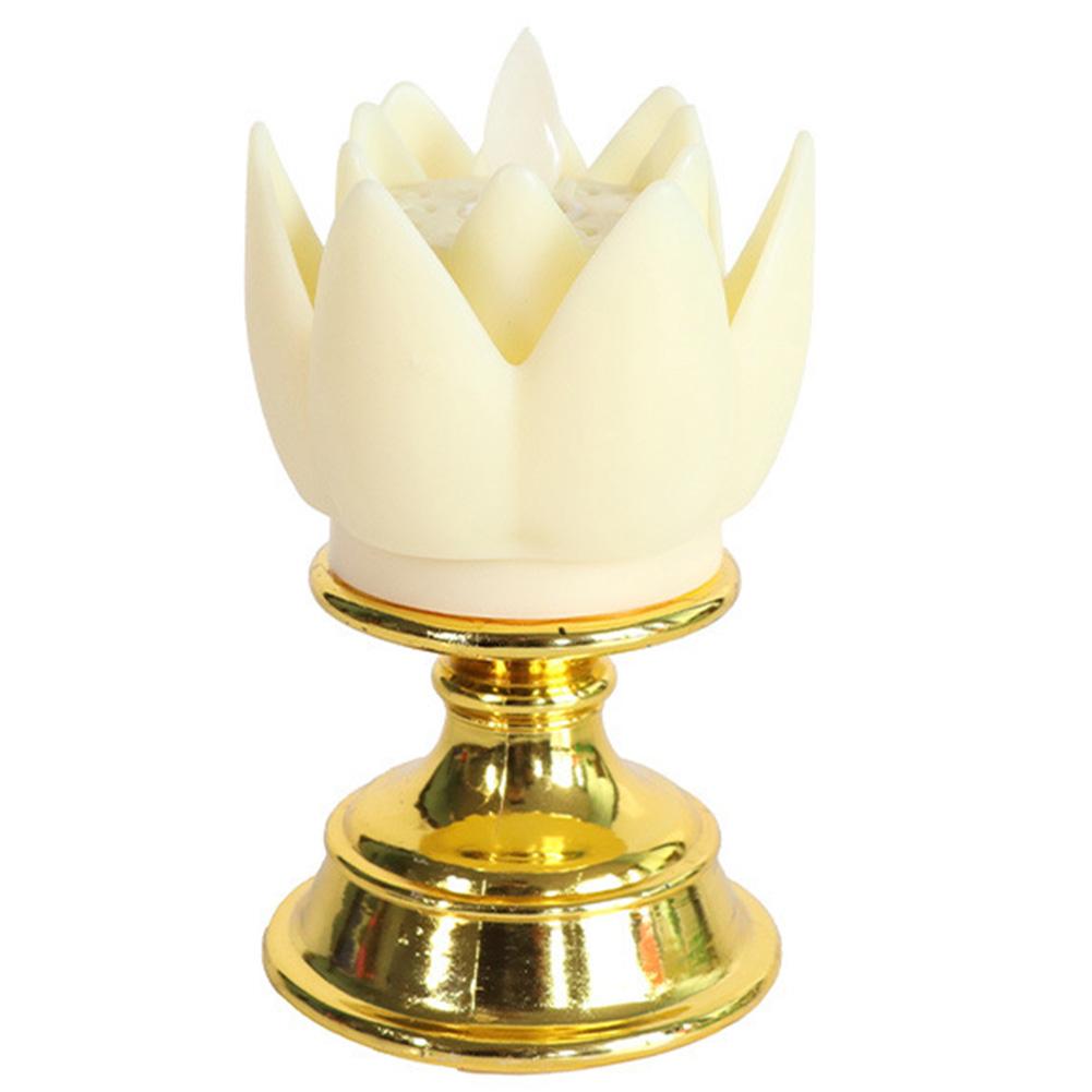 

Colorful Decoration LED Candle Lamp Festival Decoration Long-lasting Glow Meditation Ornament Elegant Lotus Lamp Design