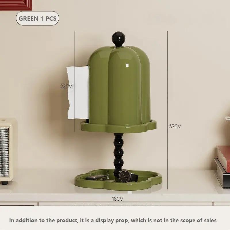 French High-grade Retro Non Perforated Tabletop Tissue Box, Tabletop Finishing Shelf, Sealed Dust-proof Tape Cover Drawer