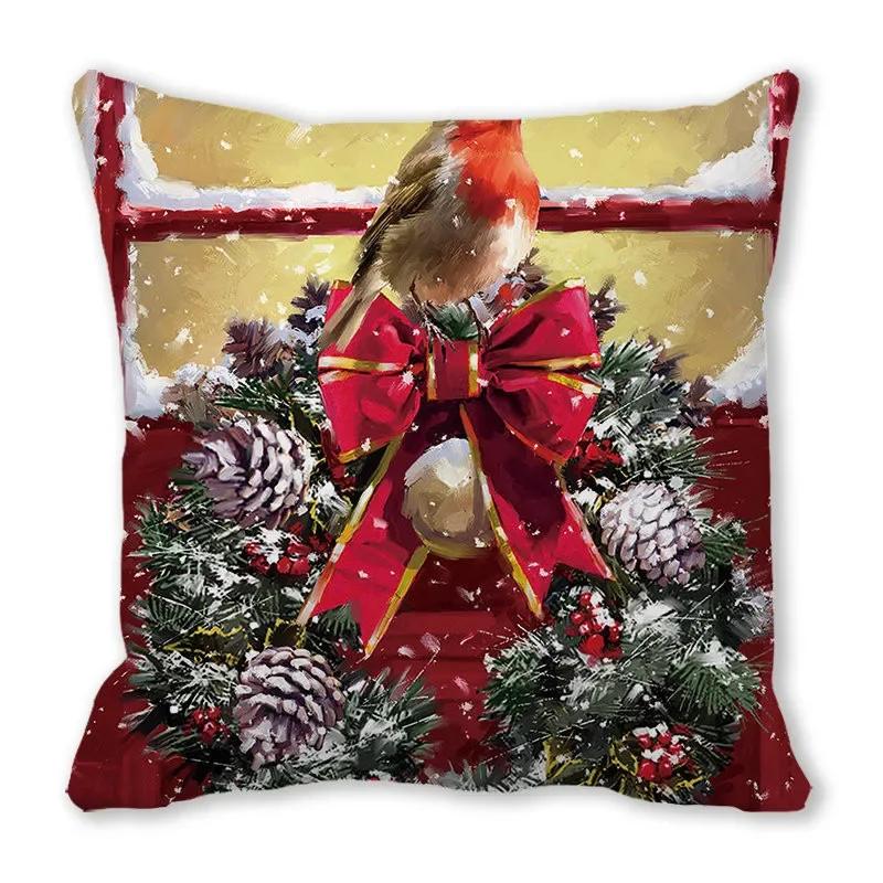 Merry Christmas Pillow Case Sofa Cushion Covers Xmas Party Decorative Pillowcases Happy New Year 2024 Navidad  Gifts