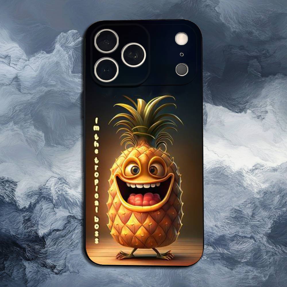 

Cute Pineapple Phone Case For iPhone 17,16,15,14,13,12,11,Plus,Pro Max,XS,X,XR,SE,Mini,8,7,Soft Silicone Black iPhone11