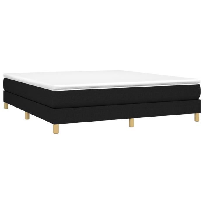 VidaXL Lit à sommier tapissier avec matelas Noir 180x200 cm Tissu - Modèle 3144193