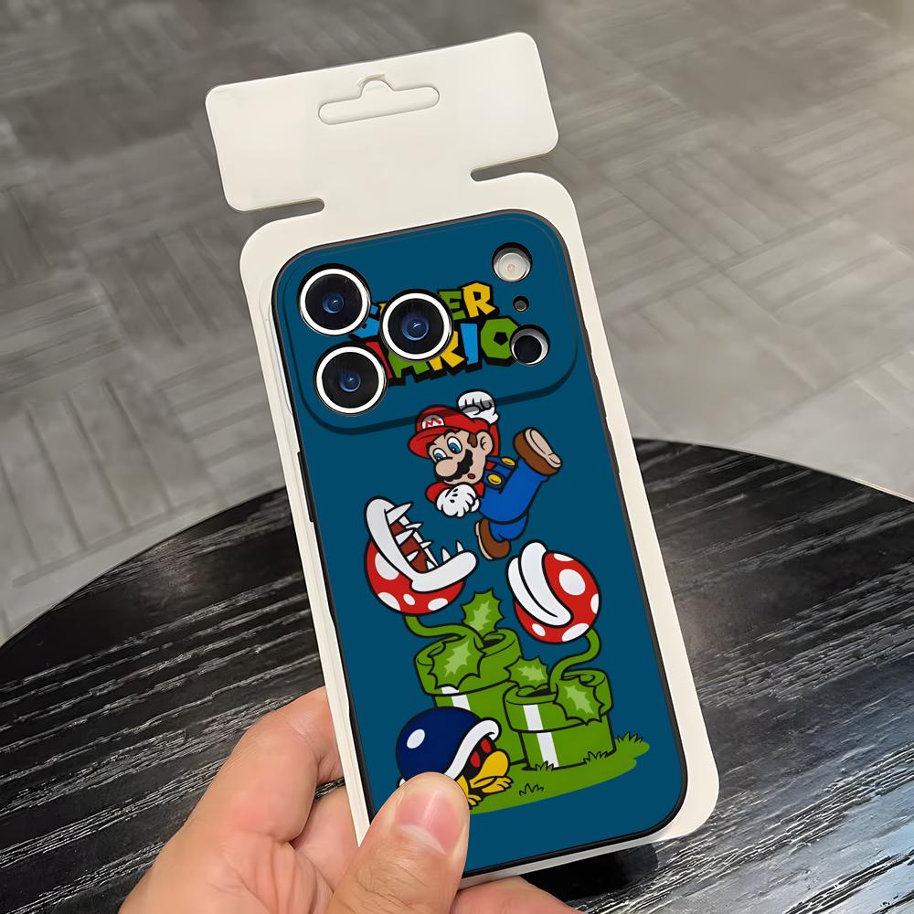 S-Super M-Mario Phone Case For IPhone 17 Air 16 E Pro Max 15 14 13 Mini 12 Pro 11 Max Plus Black Soft Shell