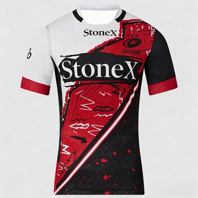 2026 New Arrivals England Saracens Rugby Sports Jersey Men's UK Rugby Home Quick Drying  T-shirt Beachwear Surfing Suit Wetsuit