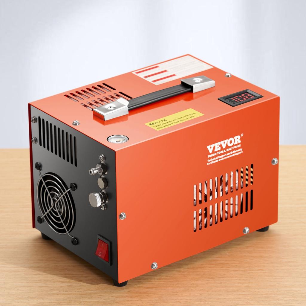 VEVOR PCP Air Compressor, 4500PSI/30Mpa Portable PCP Airgun Compressor with Built-in Converter & Fan Cooling System