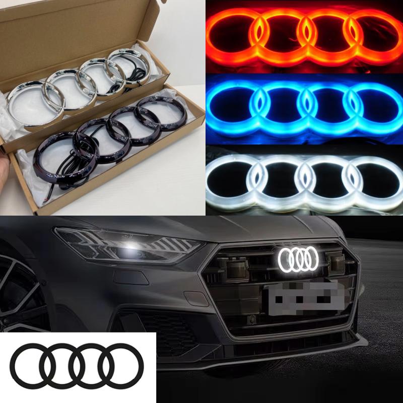 Car front grille 4D LED logo light front ring Sticker suitable for hot A3 A4 A5 A6 A7 S3 S5 S6 S7 Q3 Q5 car lamp