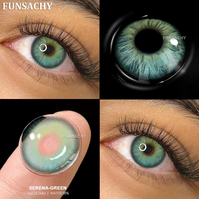 Funsachy 1 Pair Natural Brown Eye Color Contact Lenses Grey Lens High Quality Student Annual Beauty Cosmetics