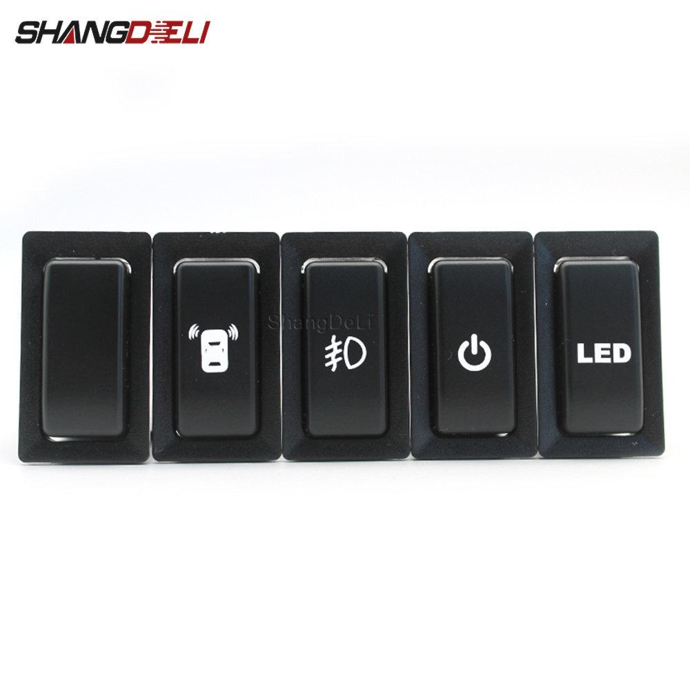 Car Refitted Switch LED Daily Running Light Radar Recorder Light Bar Switch Push Button For Toyota LC80 LC95 Accessories