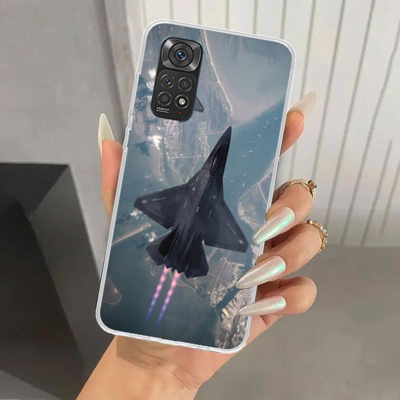 Military Aircraft Warship Fighter Phone Case for Xiaomi Redmi Note 15 14 14S 13 12S 12 Pro 11S 11 Plus 11T 11E 10S Soft Funda Pr