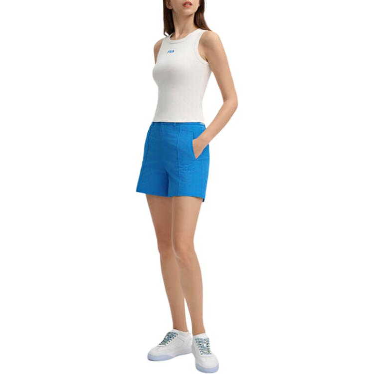 Fila X Pompidou Center Letter Round Neck Slim Fit Casual Sleeveless Vest Women Tops White F11W438112F-WT