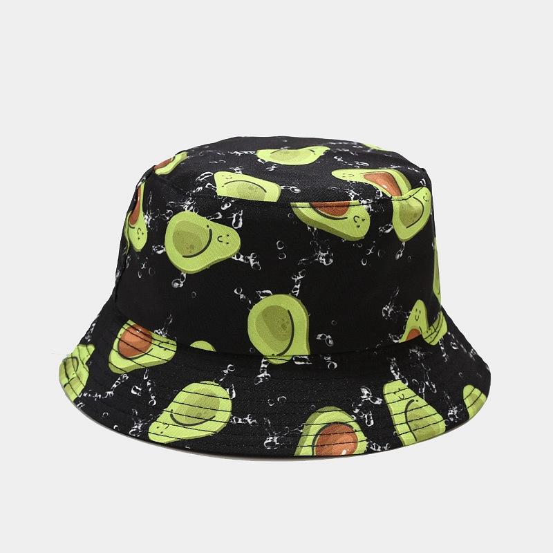 Creative Printed Fruit Pattern Bucket Cap Unisex Outdoor Leisure Fisherman Hat Summer Beach Uv Protection Sun hats Panama Bob