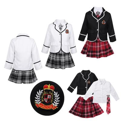 Kinder Jungen Mädchen Klassische Britische Japanische Koreanische Schuluniform Outfits Anime Cosplay Dress up Kostüme Hemd Anzug
