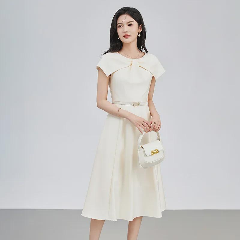 Elegant French Fashion Cape Sleeve Slim Dress