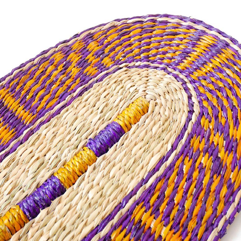 Vintage Seagrass Woven Fan Bohemian Summer Cooling Fan Decorative Handheld Fans Home Decoration