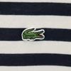 LACOSTE Border Pattern French sleeve V neck T-shirt 36 Navy Women Used