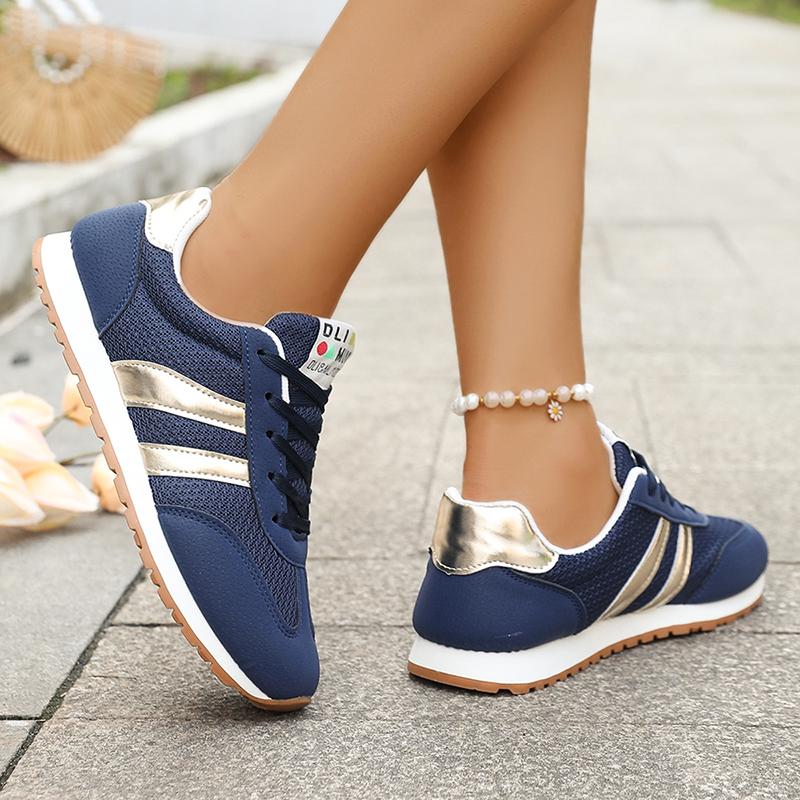 Fashion Lightweight Women's Casual Sports Shoes Fashion Striped Decor Breathable Sneakers Woman Plus Size Comfort Non Slip Walking Shoes