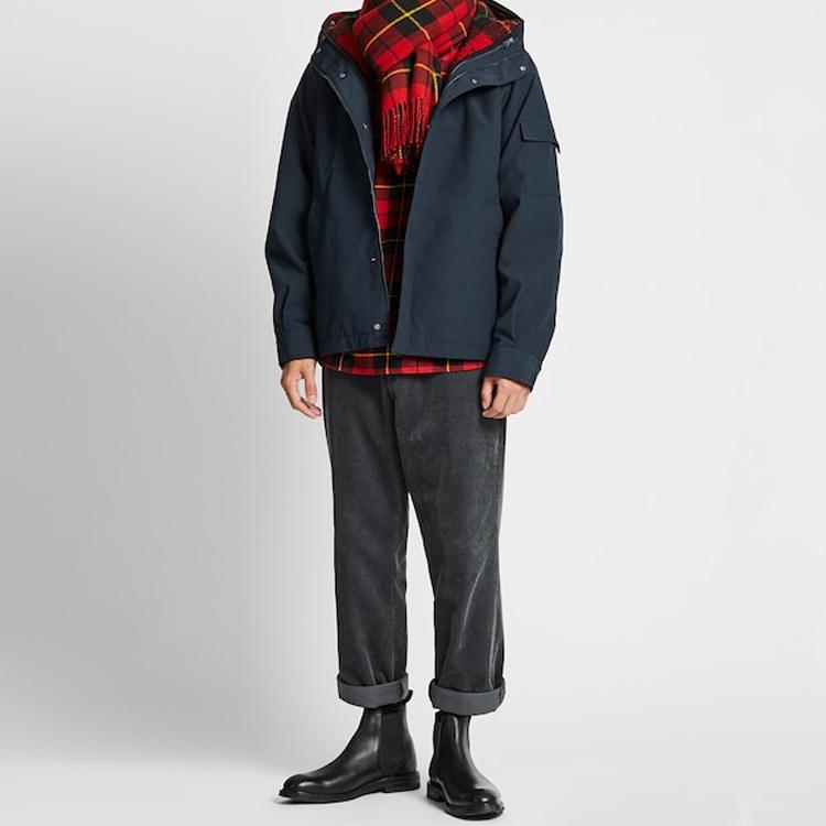 Uniqlo × JW Anderson Fleece Lined Detachable Hooded Single Breasted Jacket Men jackets Navy 422092-69