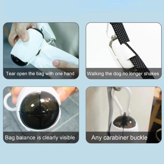 Yousheng Waste Bag Dispenser with Hook Handle Reusable Portable Pet Pick Up Poop Bag Holder Dog Accessories