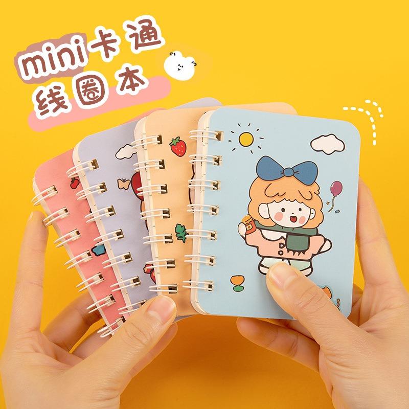 Cute Cartoon Coil Mini Portable Pocket Notebook For Girls Daily Use