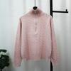 Twist Half-zipper Knitted Sweater Top Autumn and Winter New Loose and Thin Soft Waxy Sweater Pullover Woman