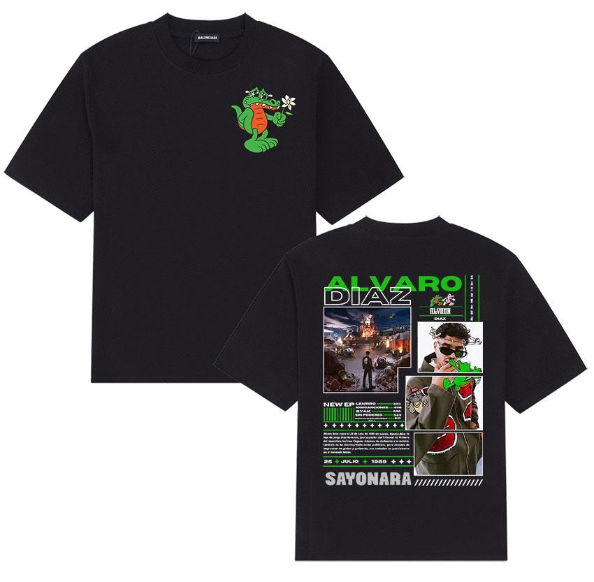 Rapper Alvaro Diaz Sayonara Album 2025 Graphic T Shirts Mens Top Hip Hop Street Fashion Cotton Short Sleeve Tshirt Streetwear
