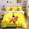 Equestrian Rider with Horse Bedding Duvet Cover Set Duvet Cover Pillowcases (1*Duvet Cover 2*Pillowcases, Without Duvet Insert)