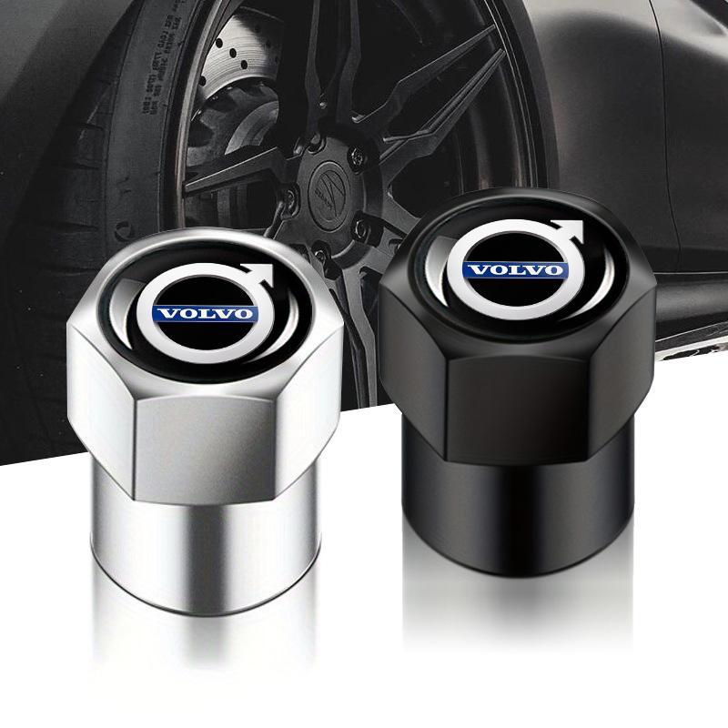 For Volvo 4Pcs Aluminum Alloy Car Tire Air Valve Stems Caps For Volvo Xc60 Xc90 V40 V60 S60 V50 V90 S80 C40 XC40 V70 XC70 C30 EX KM7
