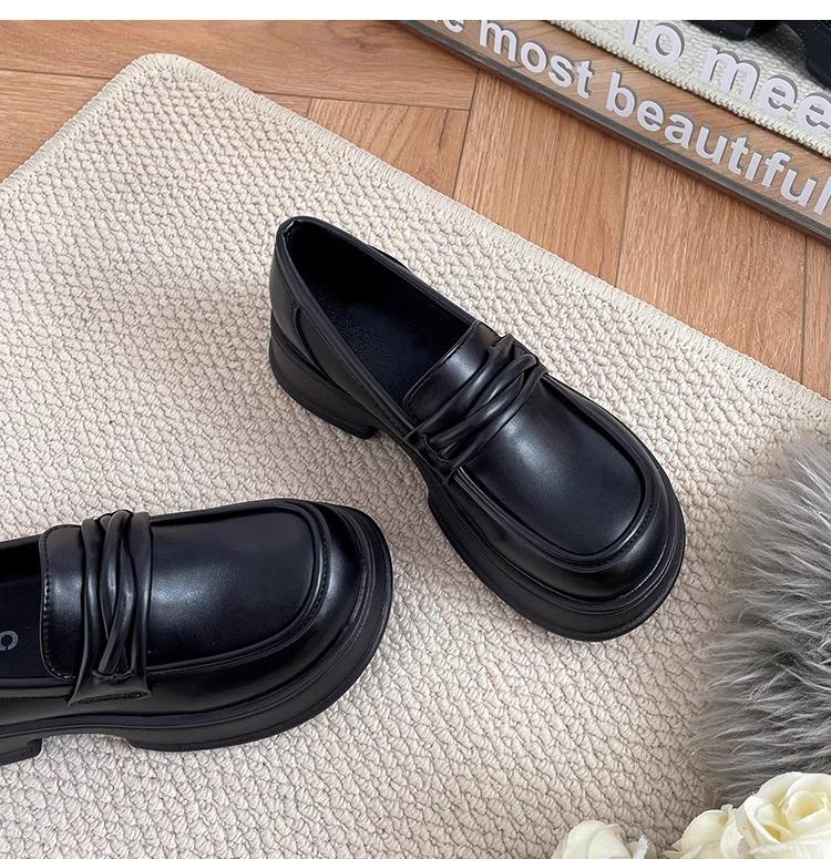 Black British Style Small Leather Shoes Women's 2025 New Spring and Autumn Single Shoes Summer Muffin Platform Mary Jane Loafers