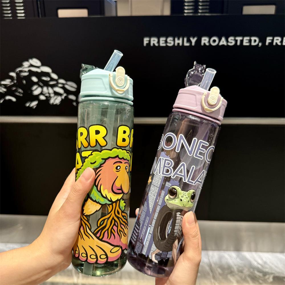 Italian Brainrot Water Bottle Tung Tung Tung Sahur Water Cup With Straw Football Sports Water Kettle Easter Valentine'S Day Gift