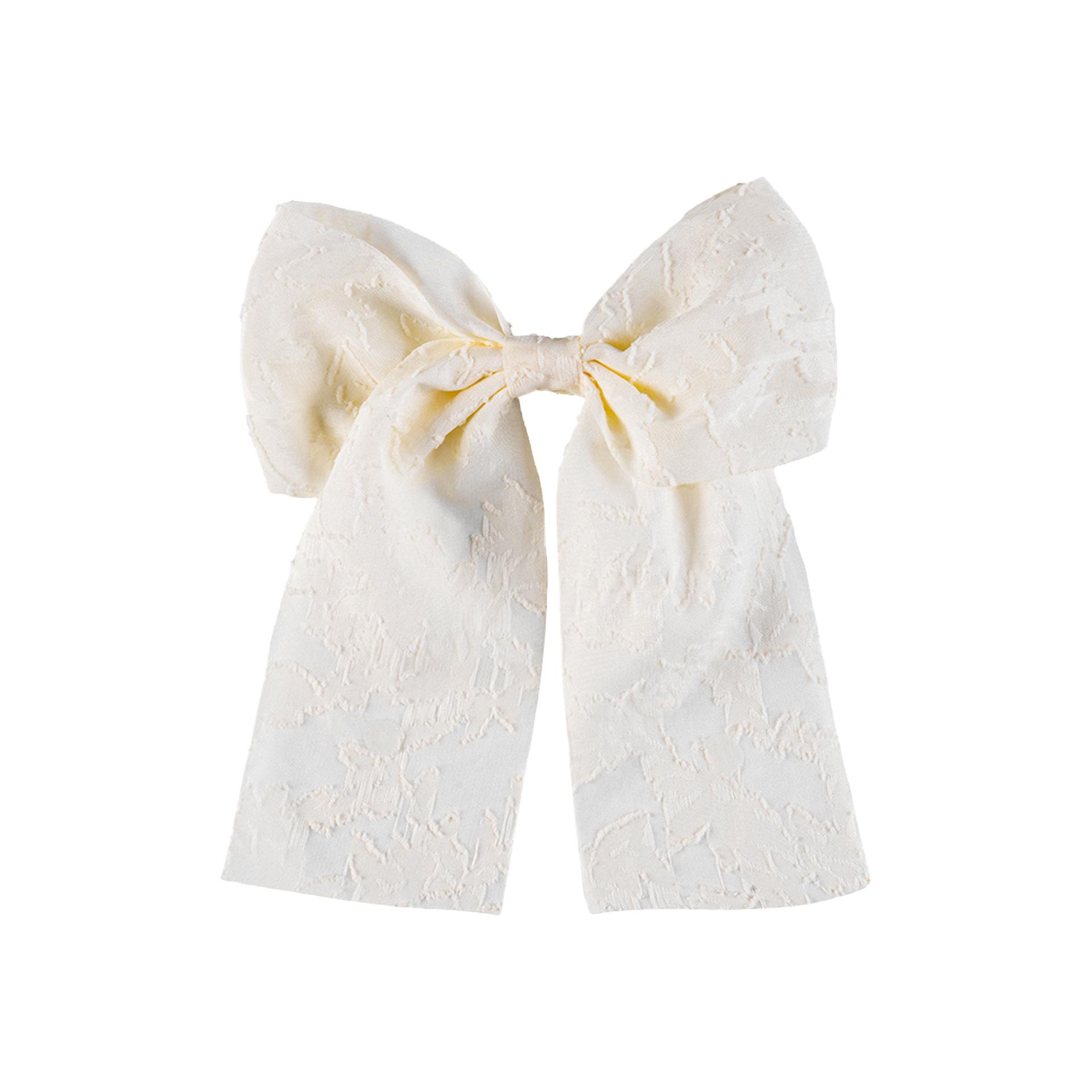 

Заколка для волос с французским цветочным кружевом и винтажным бантом белый