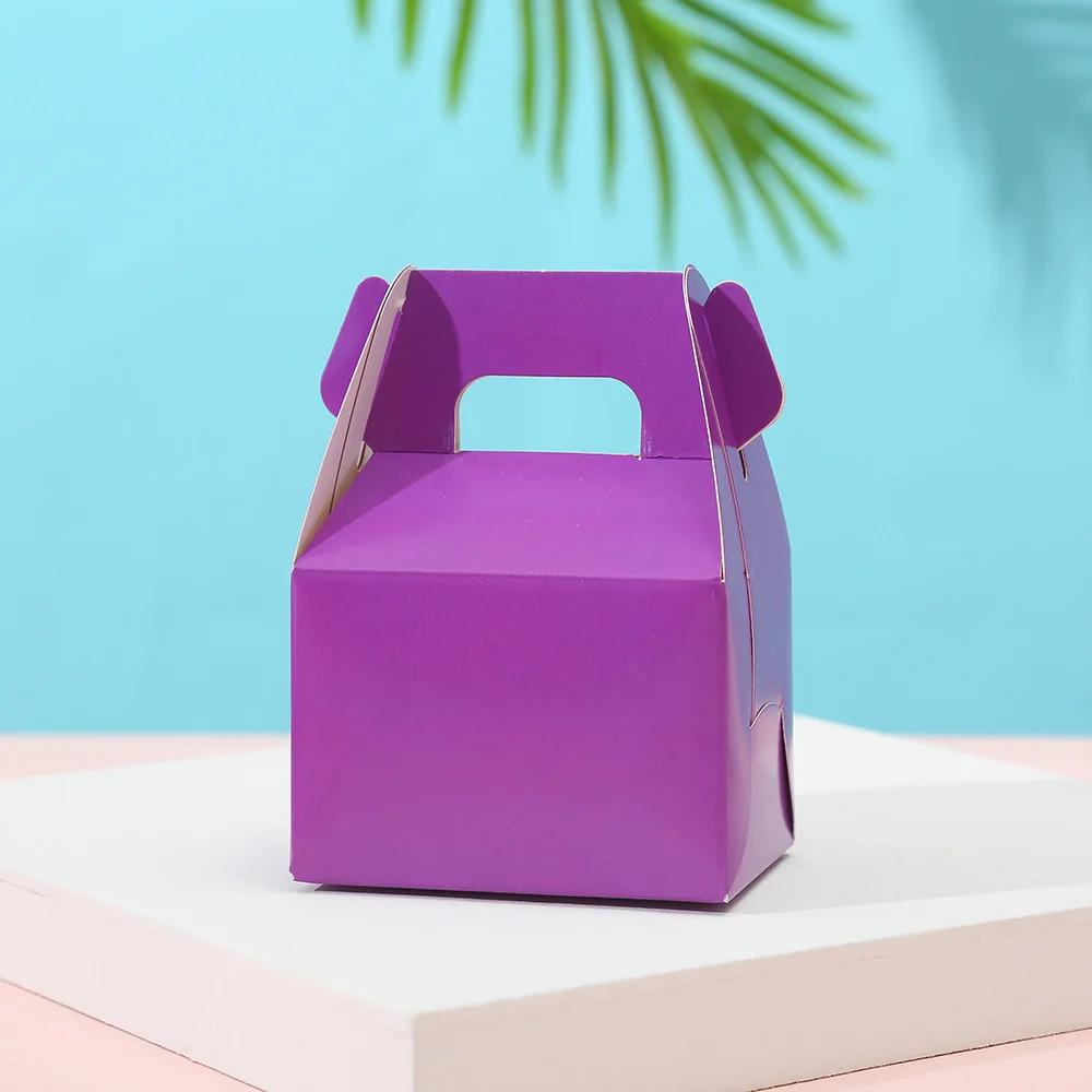 6pcs Festival Party Cake Box Candy Box Handheld Gold Card Box Creative Wedding Candy Box Horn Paper Box Candy Cake Packaging