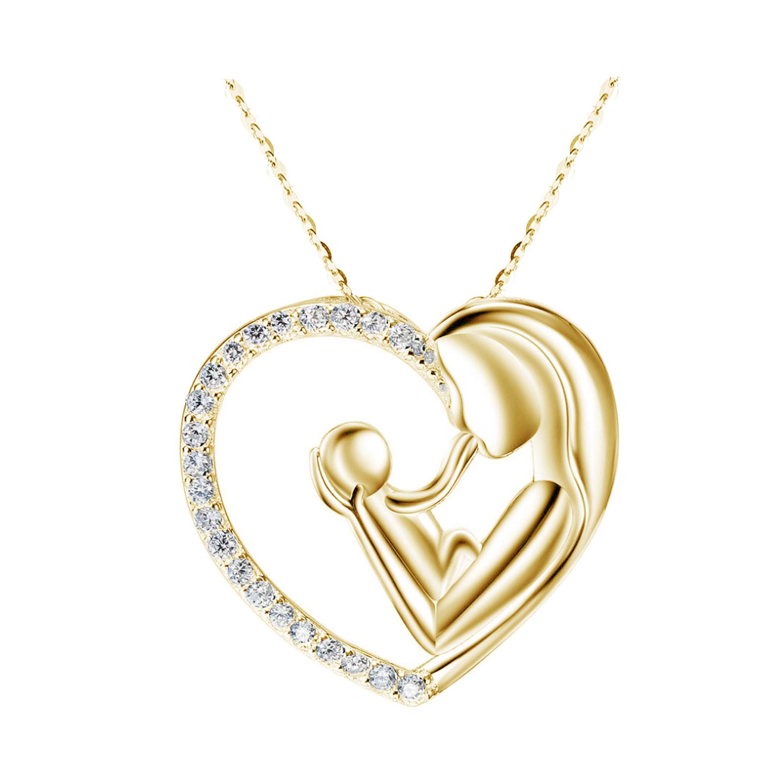 

Подарки для мамы, ожерелье с подвеской в ​​форме сердца для мамы и дочки золотой