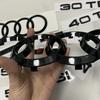Qwe2 A5 4 Ring Logo ABS Black 2014-2024 Car Hood Front Grill Rear Trunk Emblem Badge Sticker Quattro Sline A5 Accessory Refit