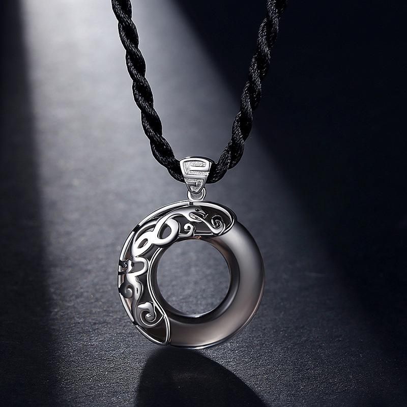 Necklace Male Mouse Pendant Fashion Hip Hop Personality Simple Obsidian