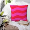 Vivid Wavy Pink Neon Red Square Pillowcase Polyester Linen Velvet Creative Zip Decor Throw Pillow Case Home Cushion Cover