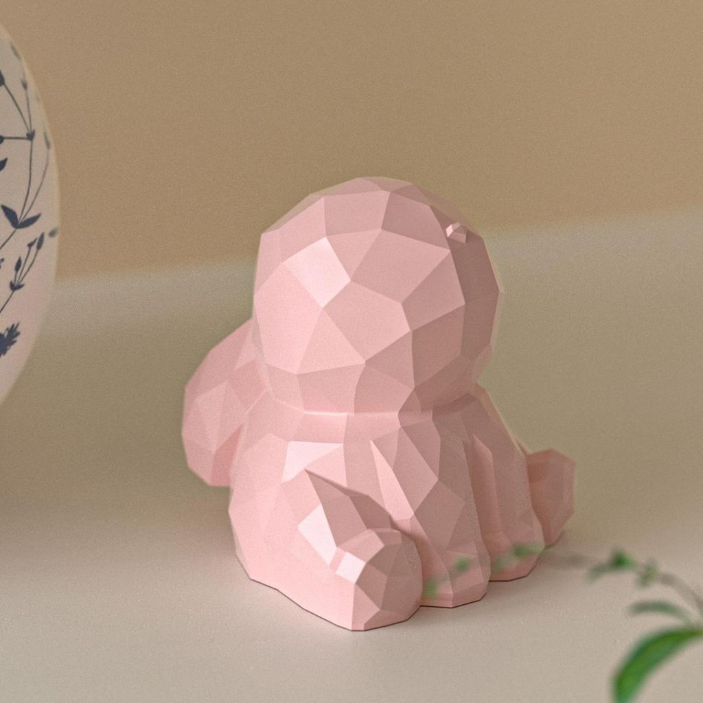 Easter Bunny Silicone Mold Cute 3D Silicone Geometric Facet Thanksgiving Supplies Bunny Shaped Mold For Holiday Party Offices