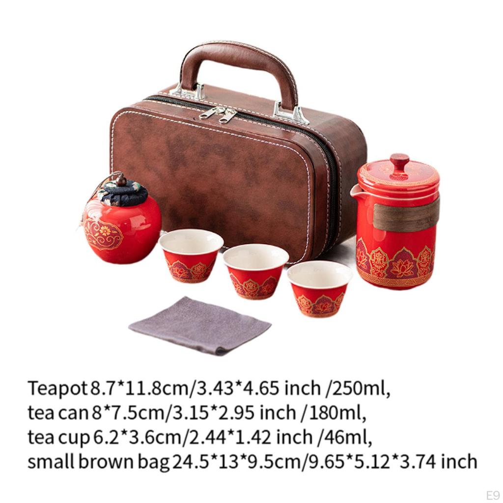 Set da tè da viaggio con elegante borsa da trasporto