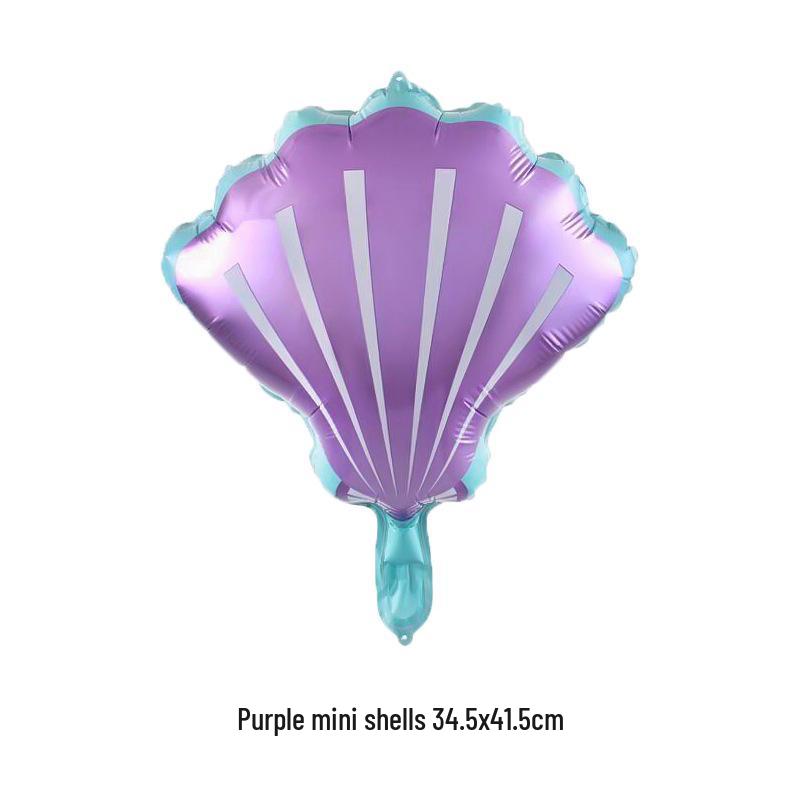 Mermaid Party Gradient Balloons Set: Tail & Large Shell Foil Balloons