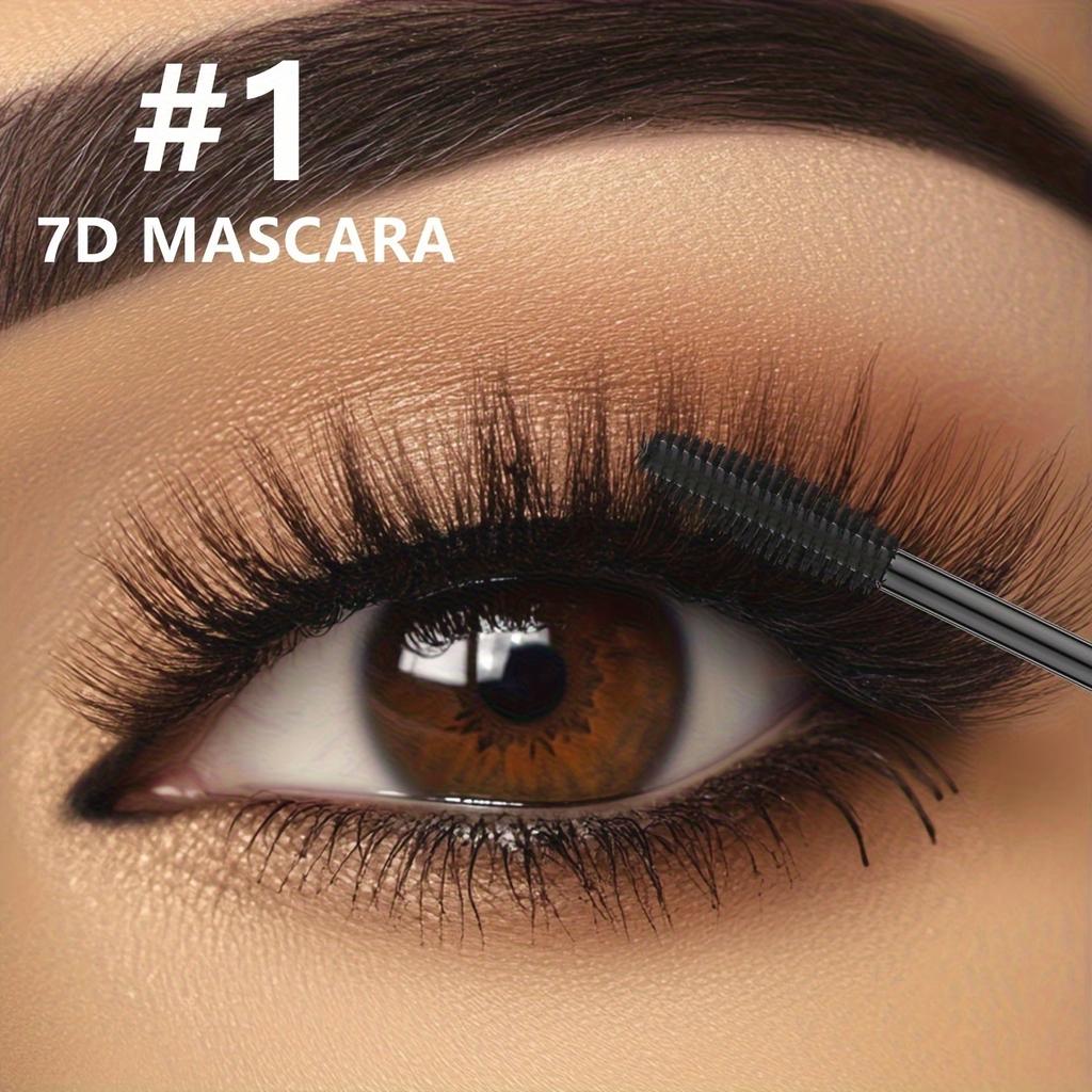 7D Mascara Black Waterproof Extra Long Volume Lasting Smudge-Resistant Natural Curling Mascara Novice Quick Start Big Eye Makeup