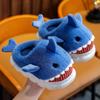 Kids' Cute Cartoon Shark Slippers - Cozy Cotton for Boys & Girls, Thick-Soled for Autumn & Winter Indoor Comfort