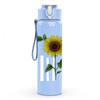 1PC Sunflower Single Stem Floral Print 750ml Color Plastic Sports Water Bottle Leakproof Flip Straw Lid Suitable for Sports Office Home Use