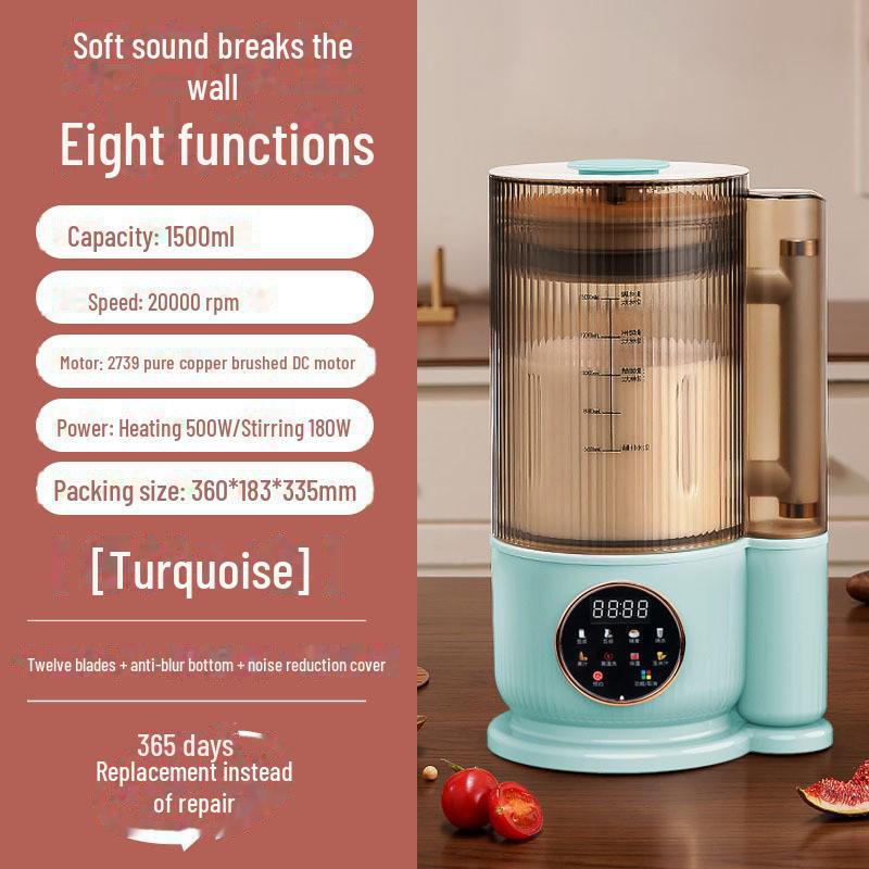 Intelligent Soy Milk & Multifunction Cooking Machine, 110V - Light Bass, Automatic Heating, Residue-Free