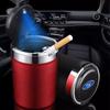 Hot Car Ashtray with Lid Smell Proof Stainless Steel Blue Led Portable Ashtray Cup For Ford Mk2 Mk3 Mk4 Mk5 Mk7 Fiesta FOCUS 2 3
