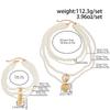 Ingemark 2Pcs/set Boho Exaggeration Multi Layer Imitation Pearl Heart Shape Pendant Necklace Women Charm Long Bead Chain Jewelry